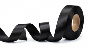 Elegáns fényes szatén szalag fekete 5 cm