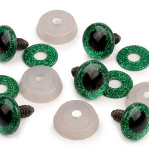 Biztonsági szem 3D csillogós Zöld 20mm